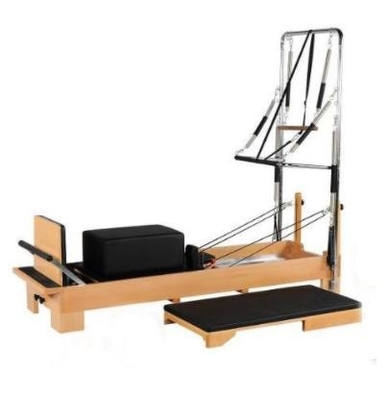 تجهیزات ورزشی OEM Wood Steel Pilates Reformer Pilates With Half Trapeze